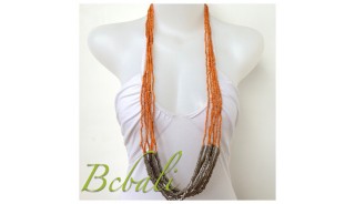 Beads Necklaces Multi Strand Long